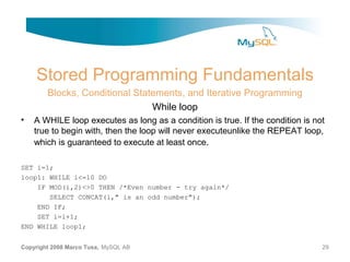 MySQL developing Store Procedure | PDF