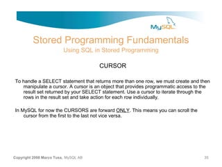MySQL developing Store Procedure | PDF