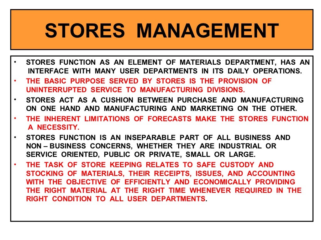 Stores Management
