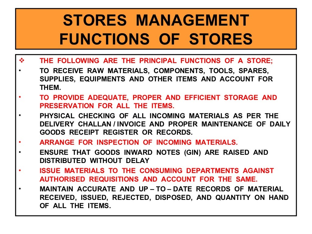 Stores Management
