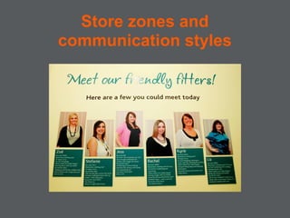 Store zones and
communication styles
 