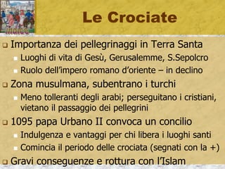 Lotta x le investiture
 diventa papa Gregorio VII (monaco Cluny)
 E non accetta il “privilegium Otonis”
 La sua posizione nel documento «Dictatus papae»
 1056-1105 comanda l’imperatore Enrico IV
 Convoca i vescovi-conti tedeschi e pretende che
depongano il papa – manda lettera pesante al papa
 Gregorio VII scomunica l’imperatore
 I sudditi cristiani non devono più obbedirgli !
 Si entra nel vivo della “lotta per le investiture”
 