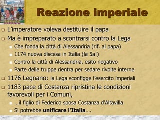 Normanni in GB
 X sec. Regno del Nord (vichinghi) Dan+Ingh
 Diventa re Edoardo (anglosassone+normanni)
 Offre la corona al cugino Guglielmo il conquistatore
 1066 un inglese, Aroldo, si proclama re
 1066 Guglielmo invade l’Inghilt. Batt. Hastings
 Diventa re, inizia un governo molto rigido
 Cambia tutti i vassalli, ridistribuisce le terre
 tasse pesanti, catasto e registro minuzioso
 La Scozia resta indipendente (fino al sec. XVII)
 