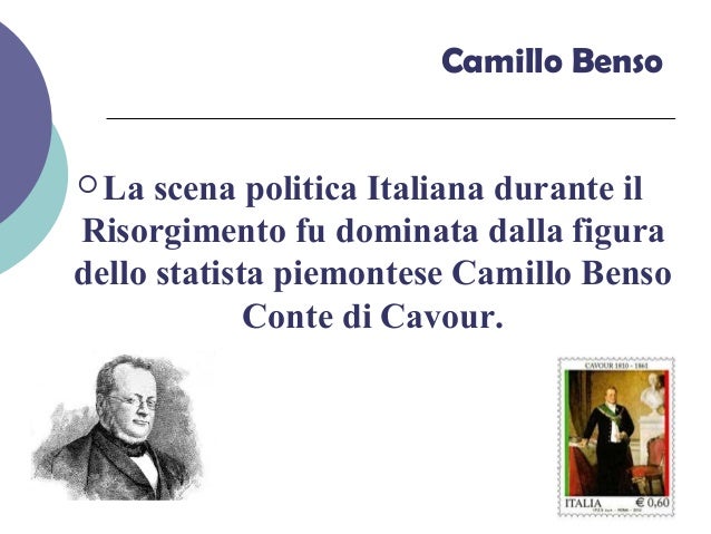Camillo Benso- Conte di Cavour