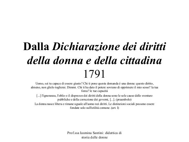 Dichiarazione Dei Diritti Delle Donne Della Cittadina Storia della cittadinanza delle donne 2