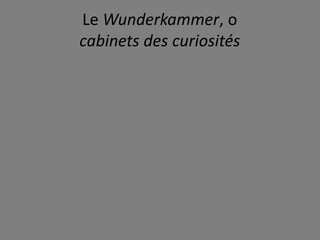 Le Wunderkammer, o
cabinets des curiosités
 