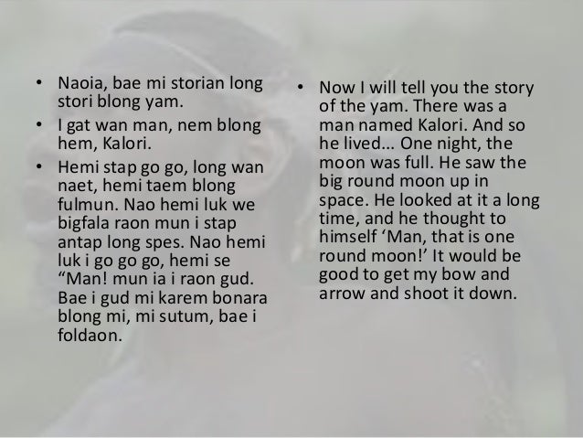 Stori blong man we hemi sutum mun - a Bislama tale
