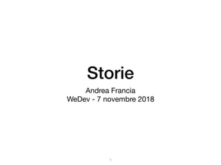 Storie
Andrea Francia

WeDev - 7 novembre 2018
1
 