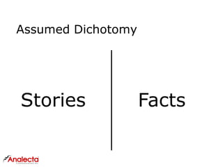 Assumed Dichotomy
Stories Facts
 