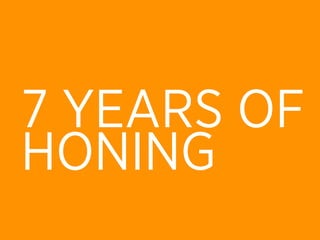 7 YEARS OF
HONING
 