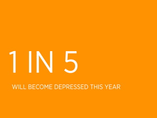 1 IN 5
WILL BECOME DEPRESSED THIS YEAR
 