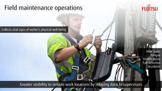 Copyright 2017 FUJITSU
Field maintenance operations
11
Collects vital signs of worker’s physical well being
Greater visibi...