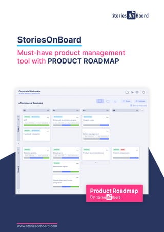 StoriesOnBoard
Must-have product management
tool with PRODUCT ROADMAP
www.storiesonboard.com
Product Roadmap
By
 