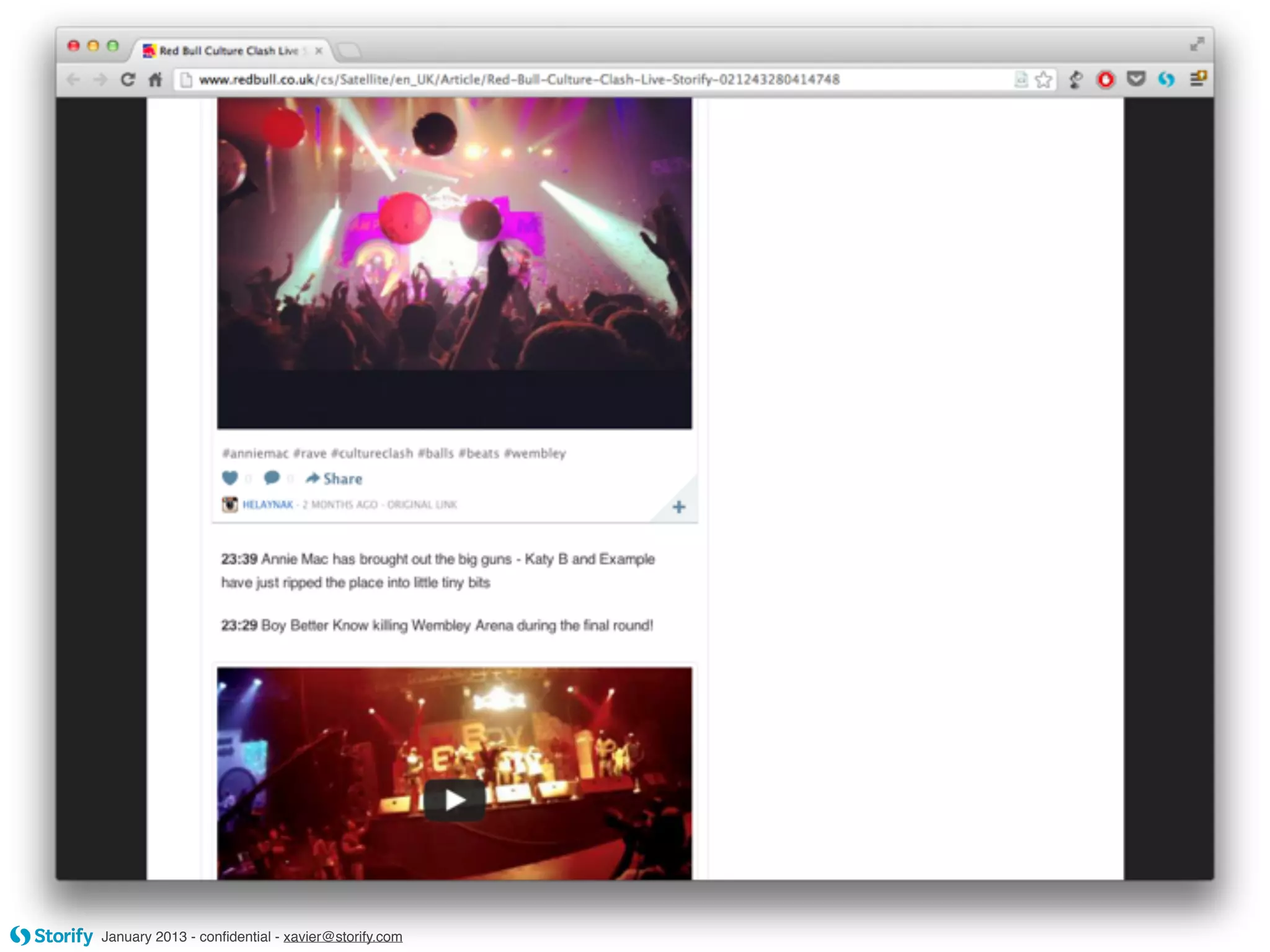 January 2013 - conﬁdential - xavier@storify.com
 