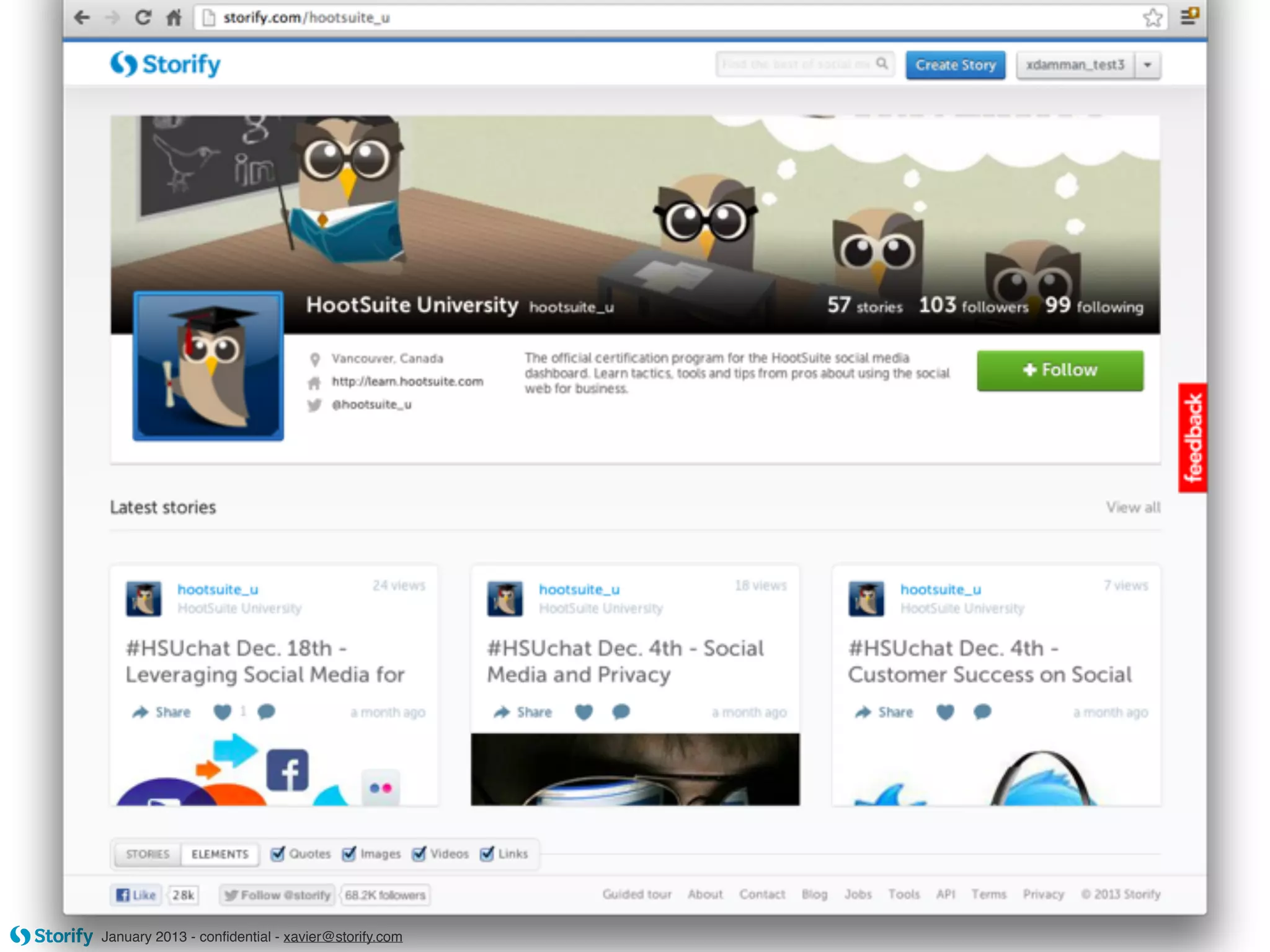 January 2013 - conﬁdential - xavier@storify.com
 