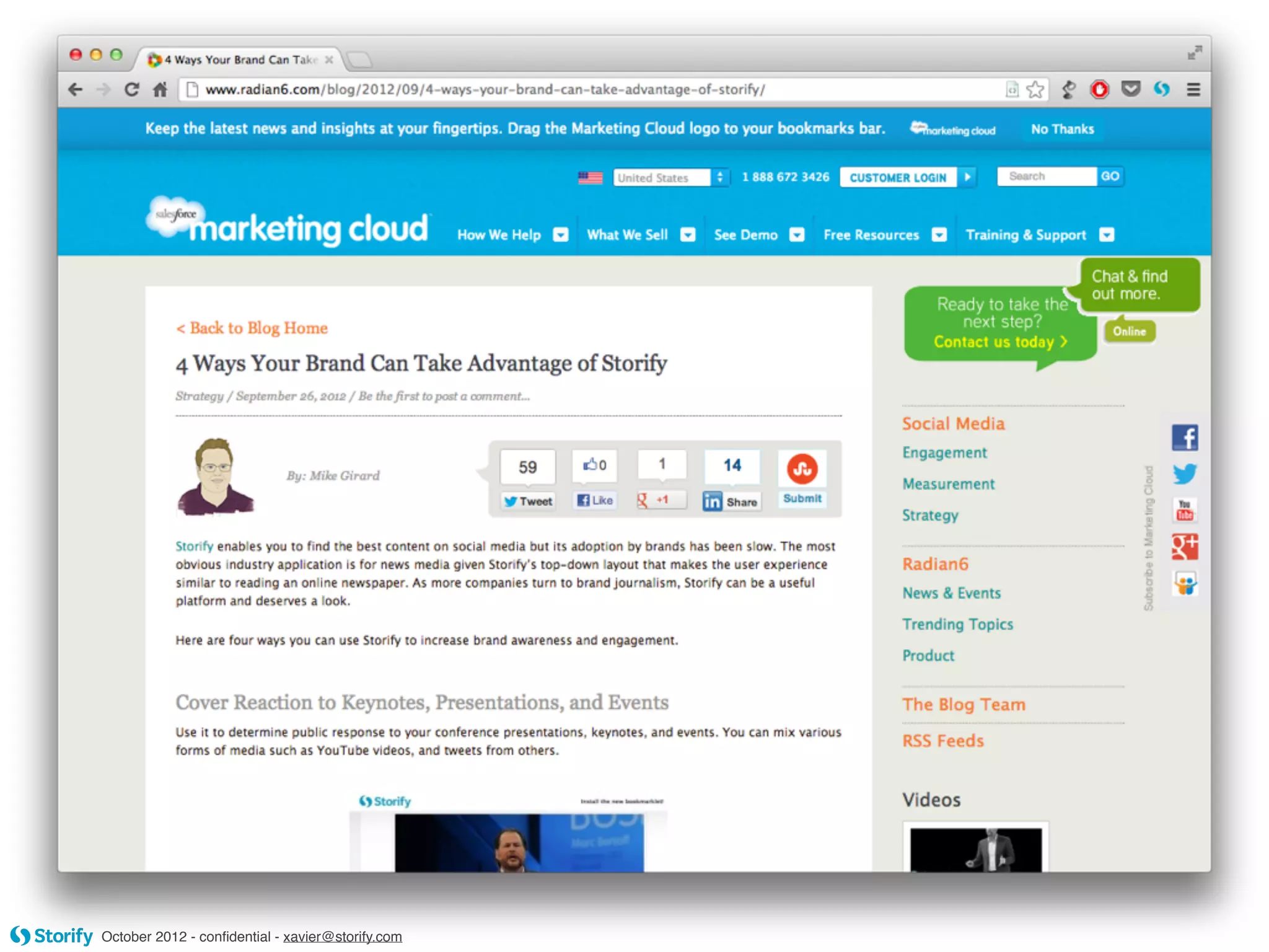 October 2012 - conﬁdential - xavier@storify.com
 