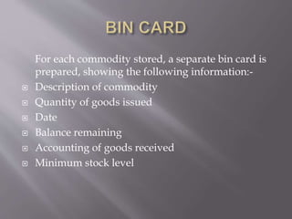 Stored Issuing Storing and issuing control | PPT