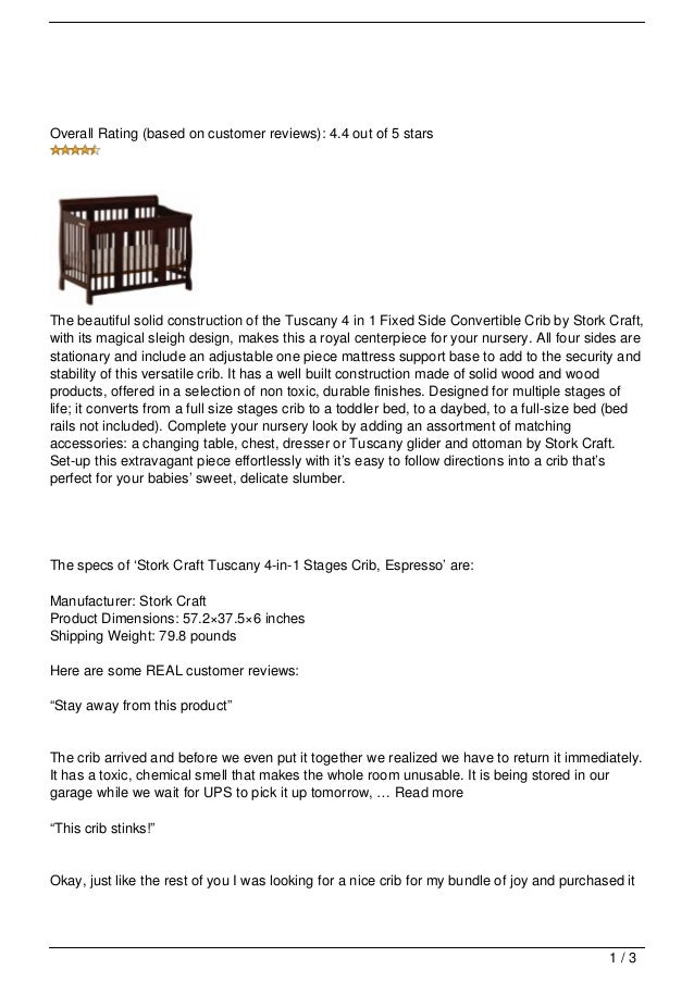 Stork Craft Tuscany 4 In 1 Stages Crib