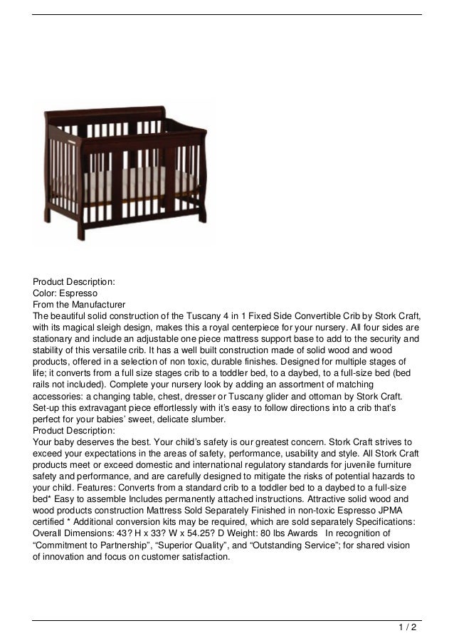 Stork Craft Tuscany 4 In 1 Stages Crib Espresso