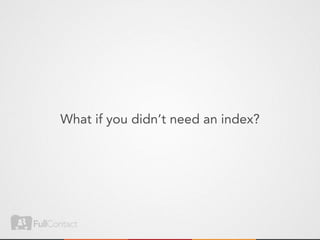 What if you didn’t need an index?
 
