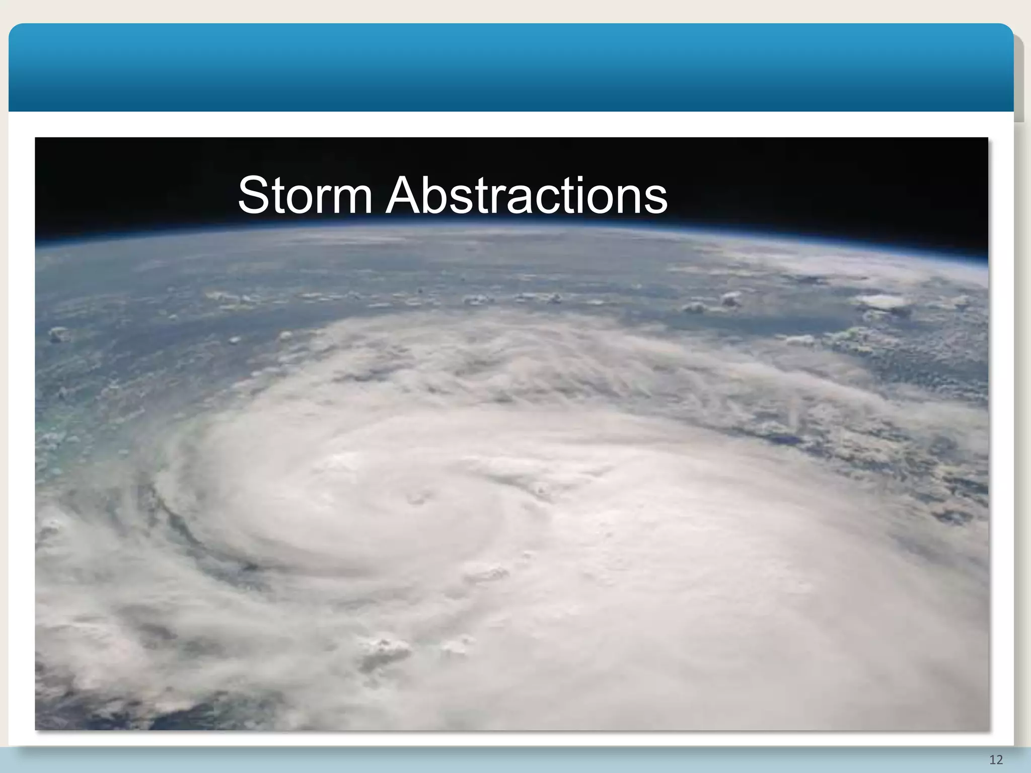 12
Storm Abstractions
 