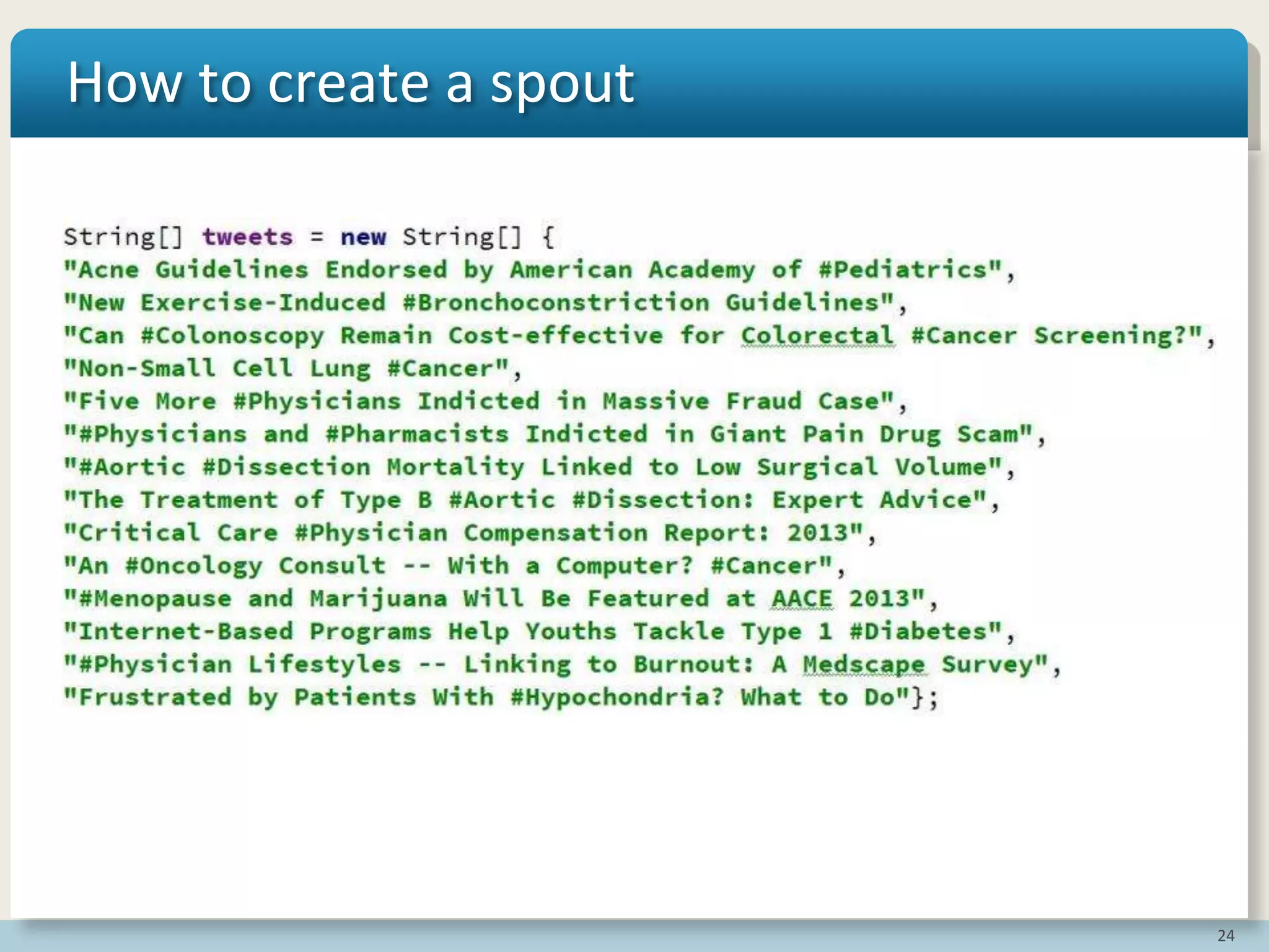24
How to create a spout
 