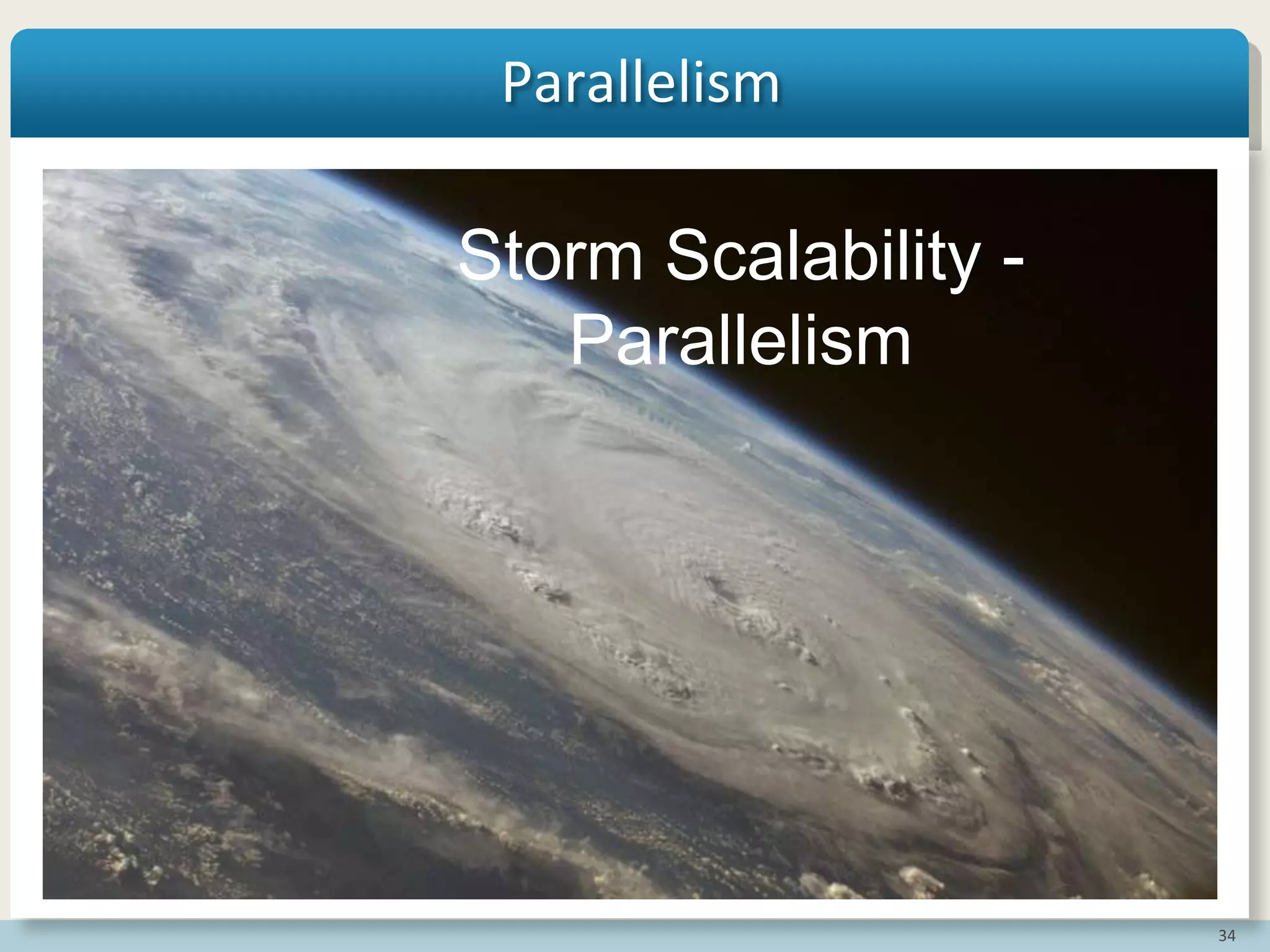34
Parallelism
Storm Scalability -
Parallelism
 
