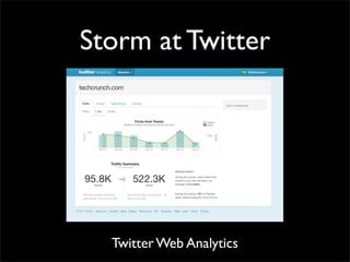 Storm at Twitter




  Twitter Web Analytics
 