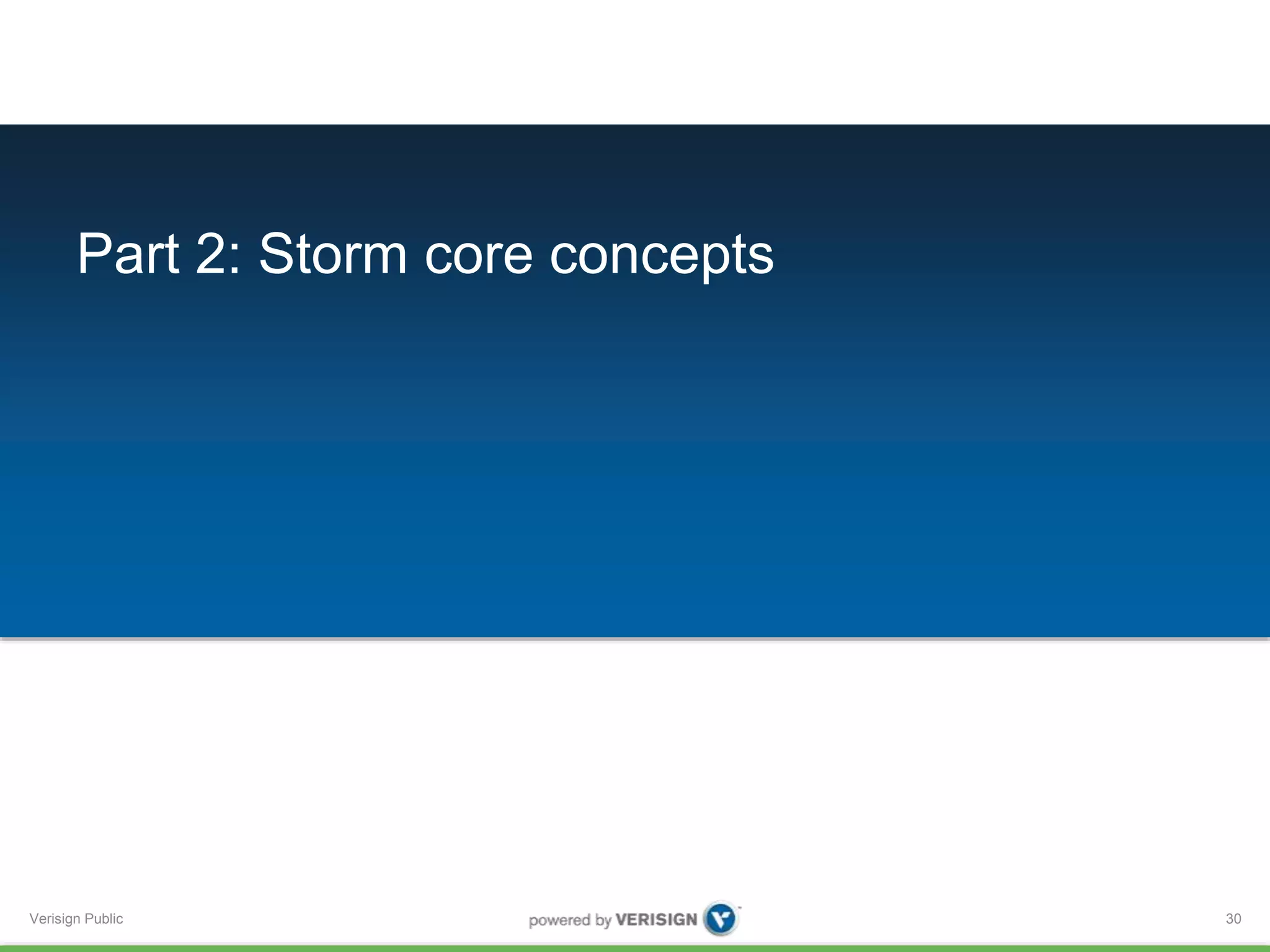 Part 2: Storm core concepts 
Verisign Public 
30 
 