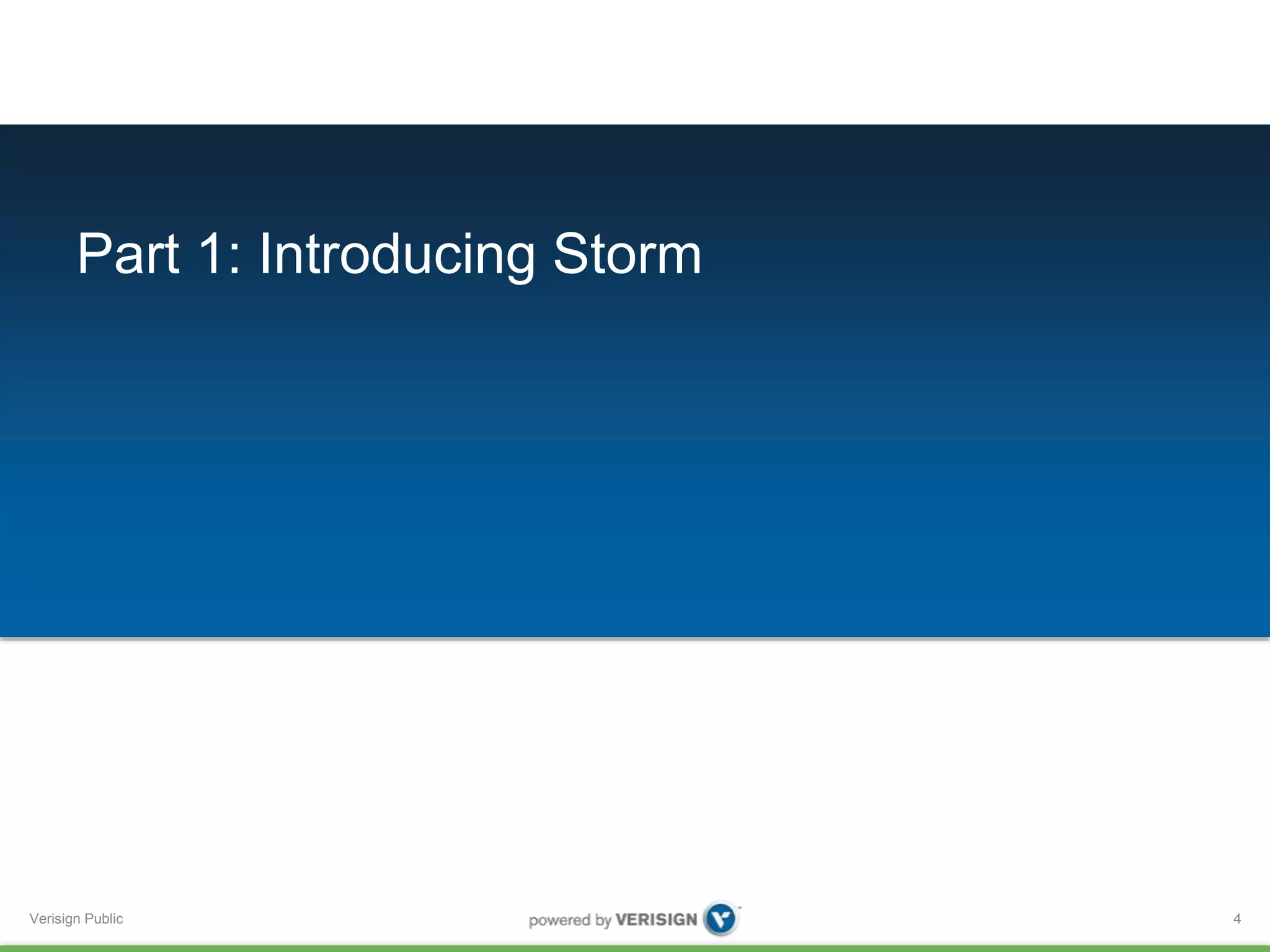 Part 1: Introducing Storm 
Verisign Public 
4 
 