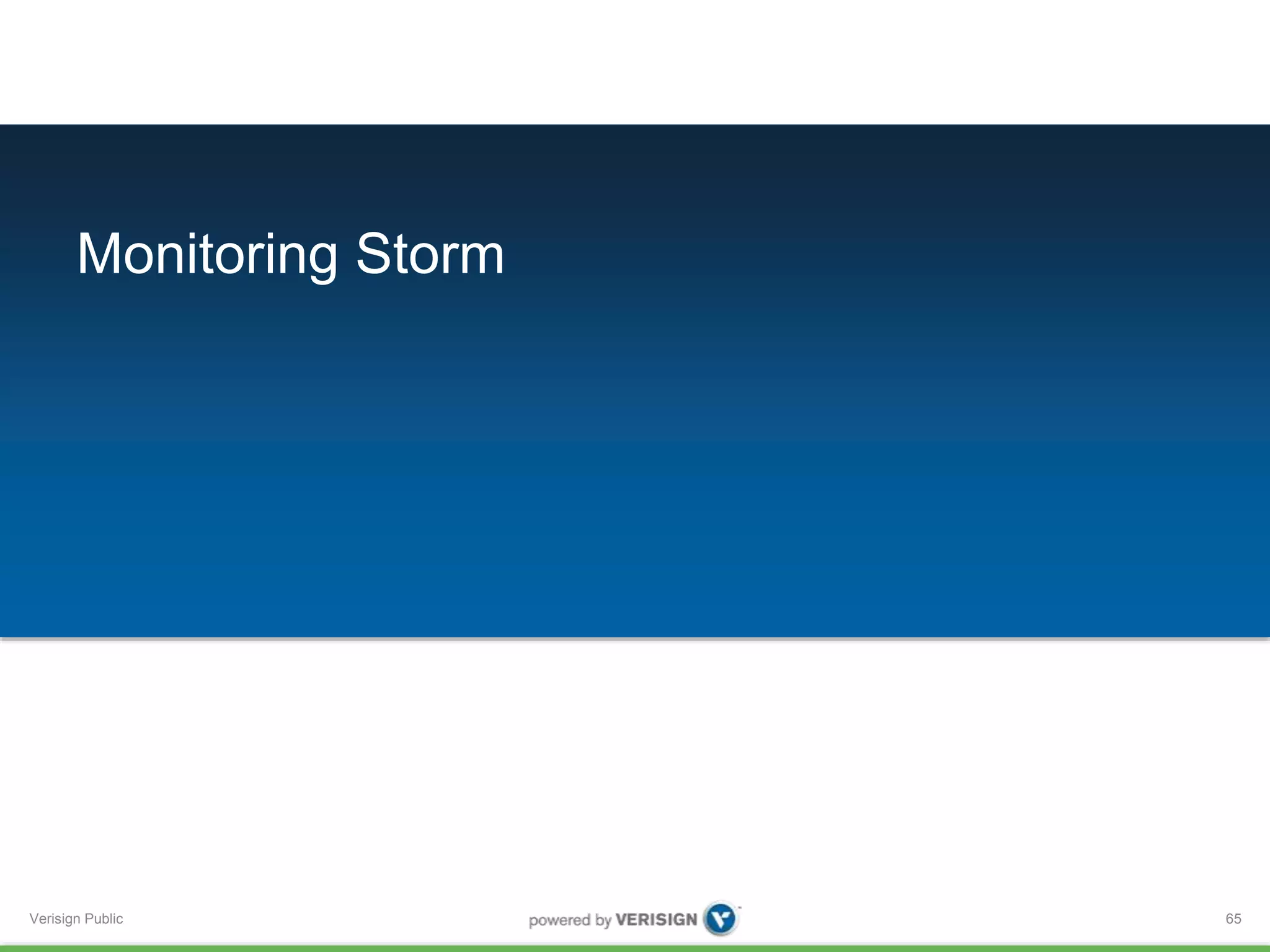 Monitoring Storm 
Verisign Public 
65 
 