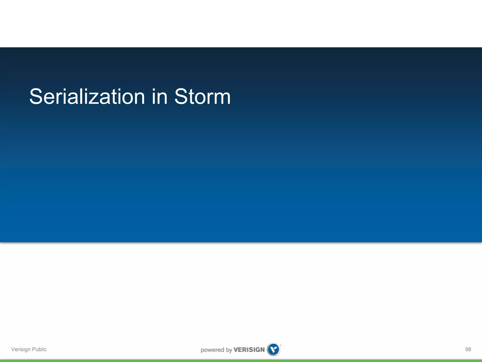 Serialization in Storm 
Verisign Public 
98 
 