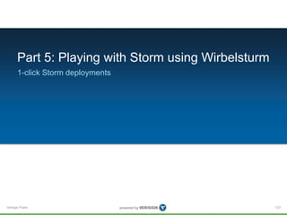 Part 5: Playing with Storm using Wirbelsturm 
1-click Storm deployments 
Verisign Public 
123 
 