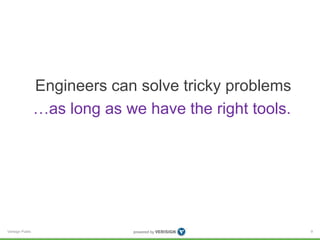 Engineers can solve tricky problems 
…as long as we have the right tools. 
Verisign Public 9 
 