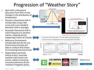 Weather Story Theory as Fact - Economics
• Media reports substitute ‘storms’ for ‘weather events’, although the IPCC refer...
