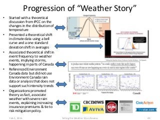 Progression of “Weather Story”
• Started with a theoretical
discussion from IPCC on the
changes in the distribution of
tem...
