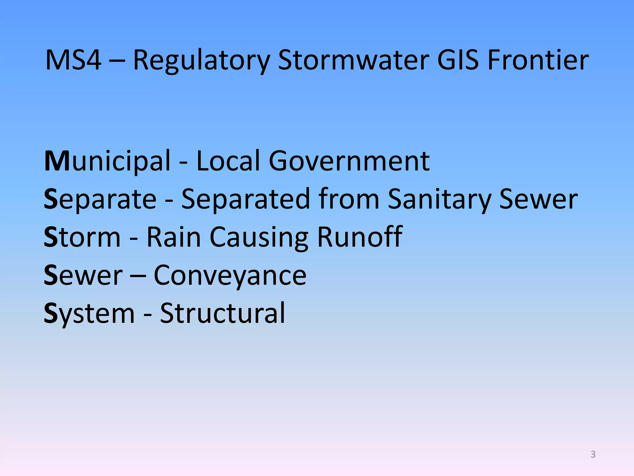 Stormwater and GIS | PPTX