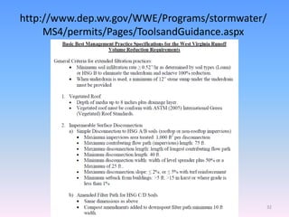 http://www.dep.wv.gov/WWE/Programs/stormwater/
MS4/permits/Pages/ToolsandGuidance.aspx
32
 