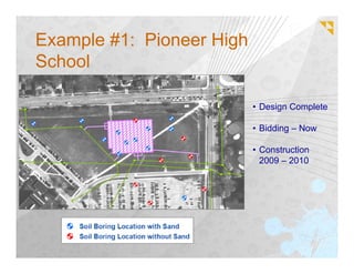 Example #1: Pioneer High
School

                           • Design Complete

                           • Bidding – Now

                           • Construction
                             2009 – 2010
 