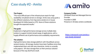 Case study #2 - Amito
12
Company Proﬁle:
UK-based Cloud and Managed Service
Provider
Founded in 2000
Presence in 28 data c...
