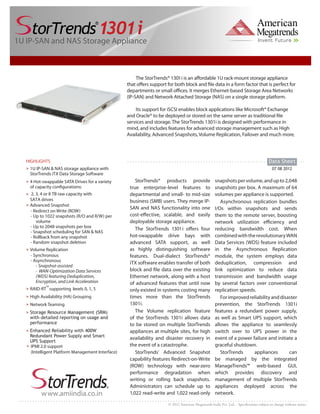 Stortrends 1301i 1u ip san nas storage appliance | PDF