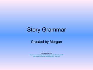Story Grammar Created by Morgan Information found in: http://en.wikipedia.org/wiki/Point_of_view_%28literature%29 http://www.co.sauk.wi.us/dept/pz/farm_pres.htm 