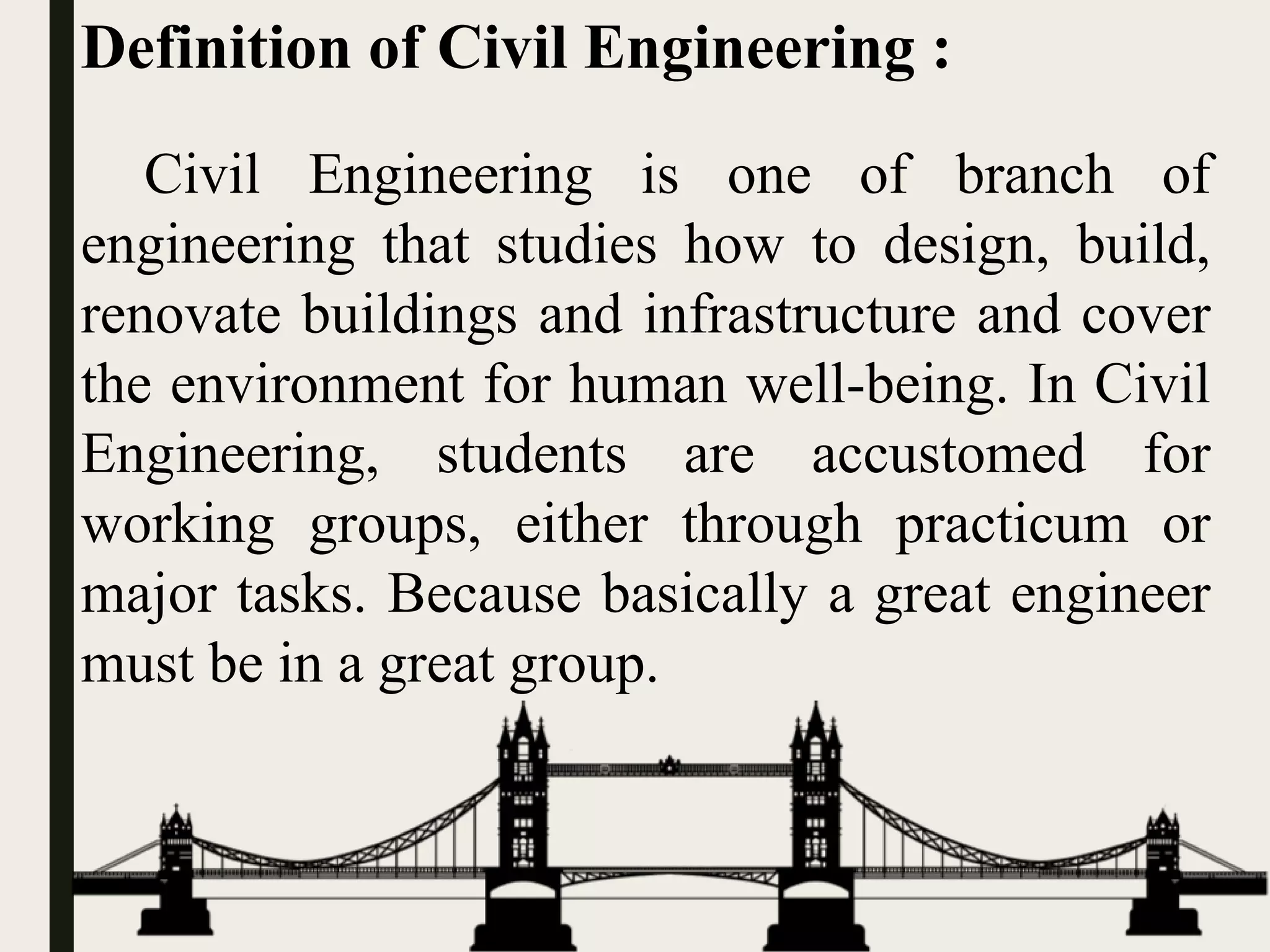Story about civil engineering PPT