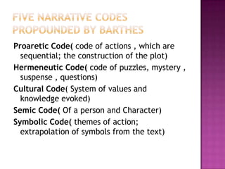 Story and discourse in the analysis of | PPTX