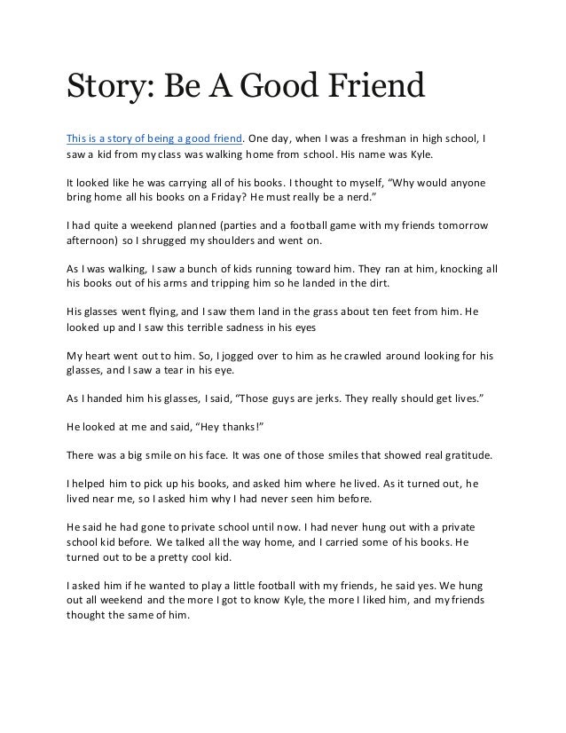 narrative paragraph about friendship