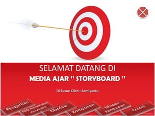 SELAMAT DATANG DI
MEDIA AJAR ‘’ STORYBOARD ’’
       Di Susun Oleh : Samiyanto
 