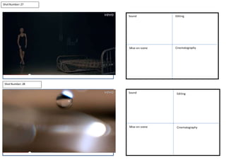ShotNumber:27
ShotNumber:28
Sound Editing
Mise-en-scene Cinematography
Sound Editing
Mise-en-scene Cinematography
 