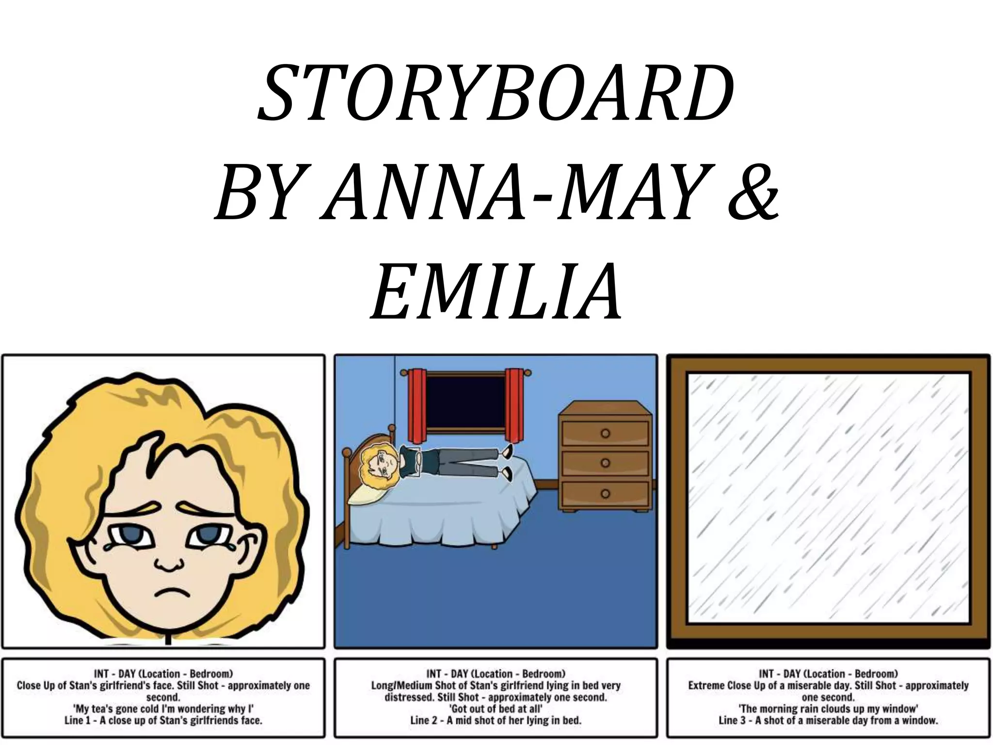 STORYBOARD
BY ANNA-MAY &
EMILIA