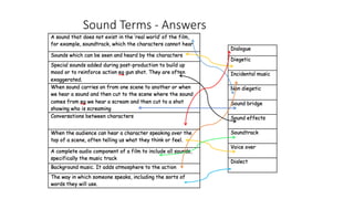 Sound Terms - Answers
 