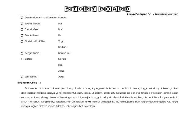 Story board "Tanya Kenapa?"